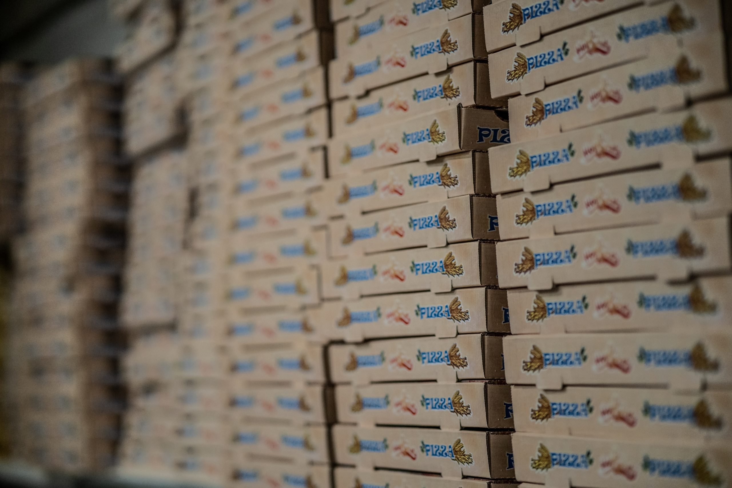 Cajas de pizza apiladas